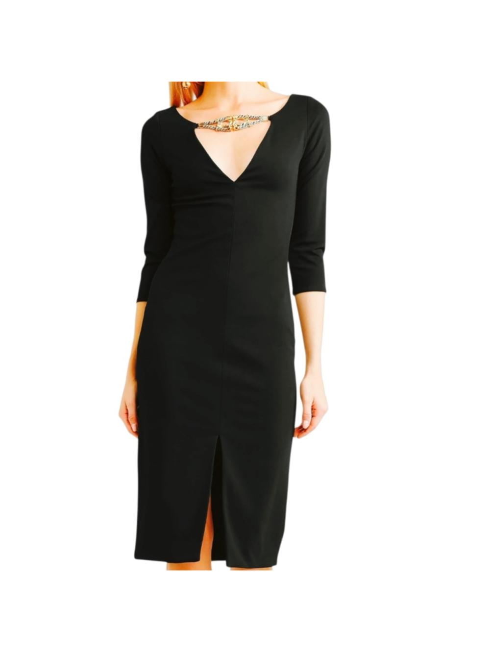 NWT $1650 HANEY Sheath Dress Embellished Black 4
